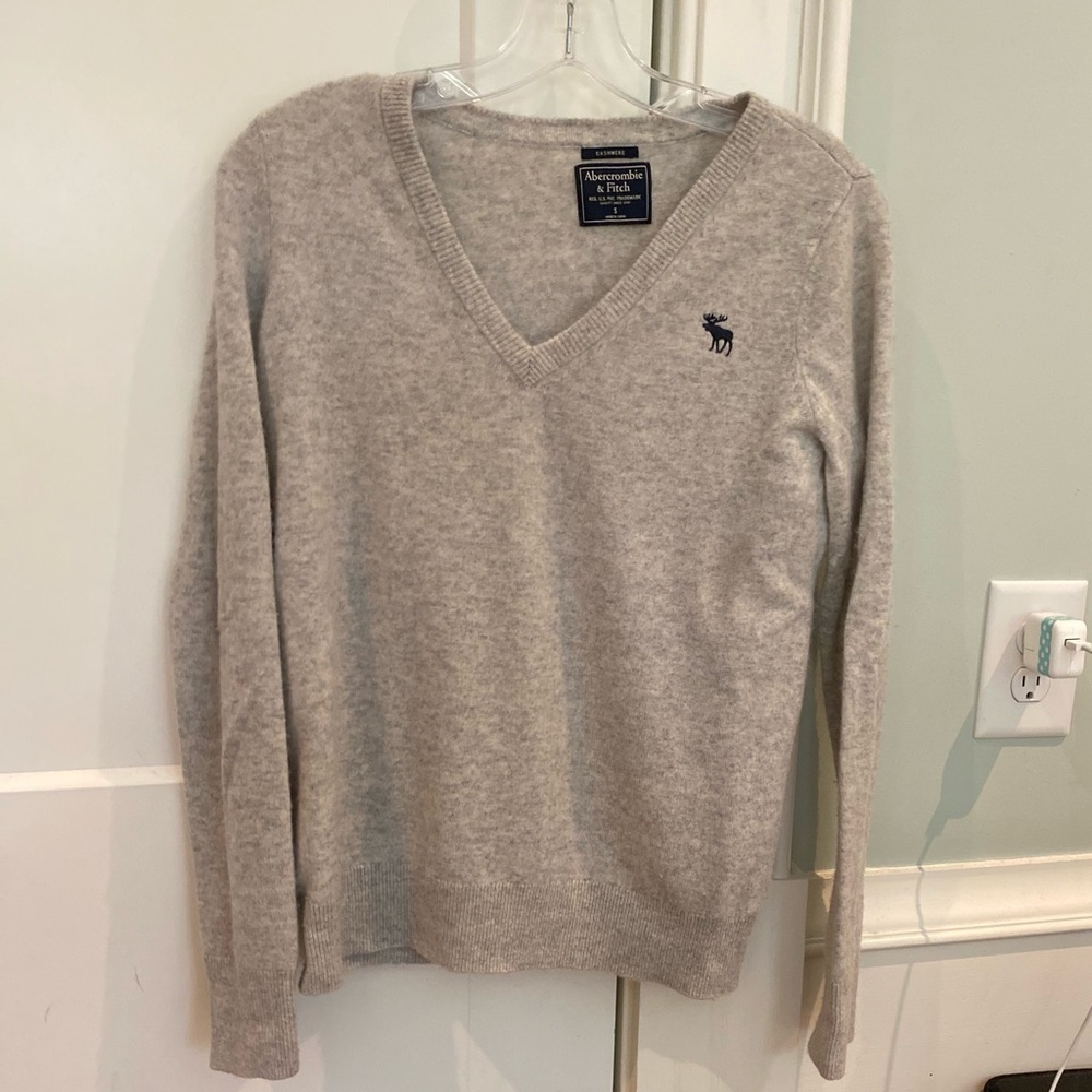 Grey V-neck sweater